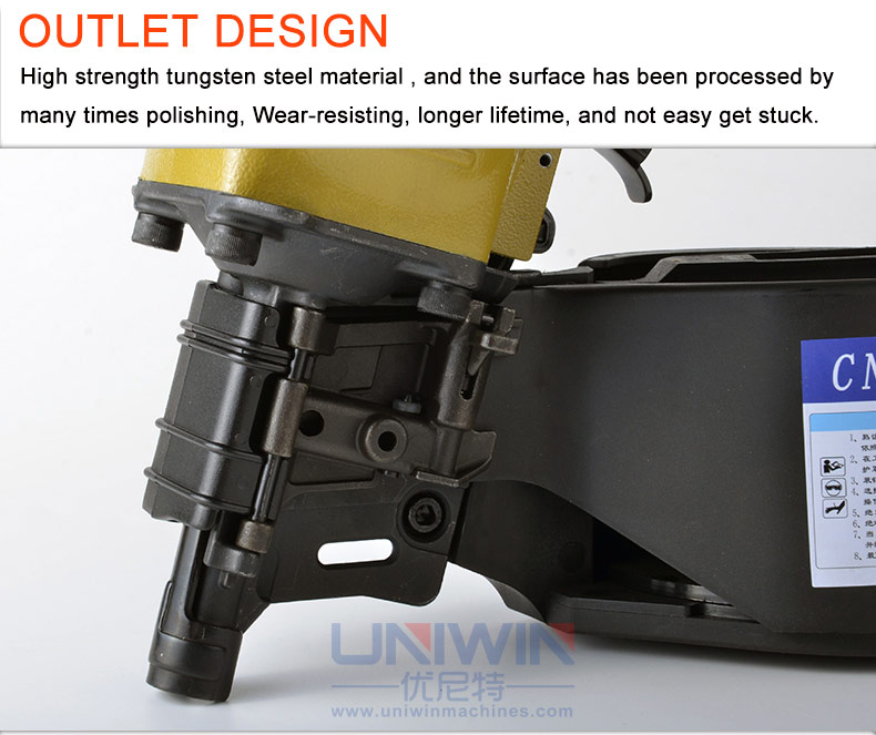 outlet design of the nail gun